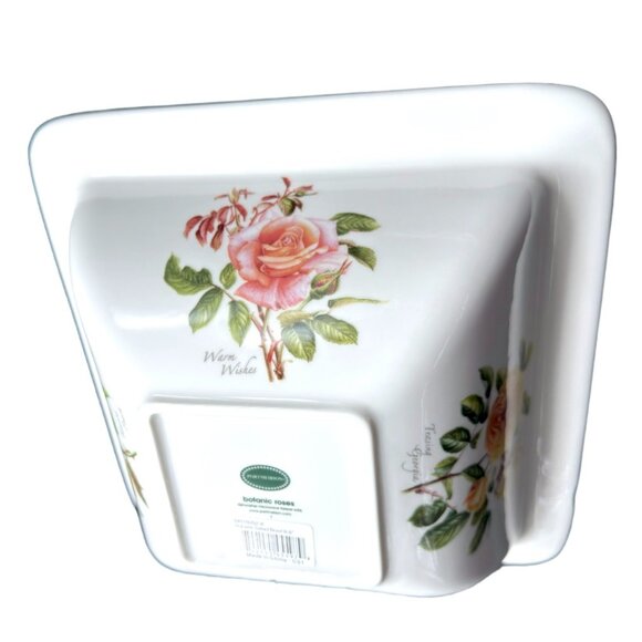 PORTMEIRION Botanic Roses  PORTMEIRION Botanic Roses Square Salad Bowl 8.5” Warm Wishes NEW